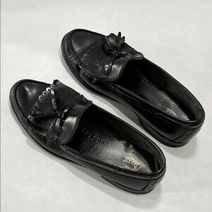 Bass Co Black Leather Loafers w/ Tassels Classic Business Casual Men’s 10 D